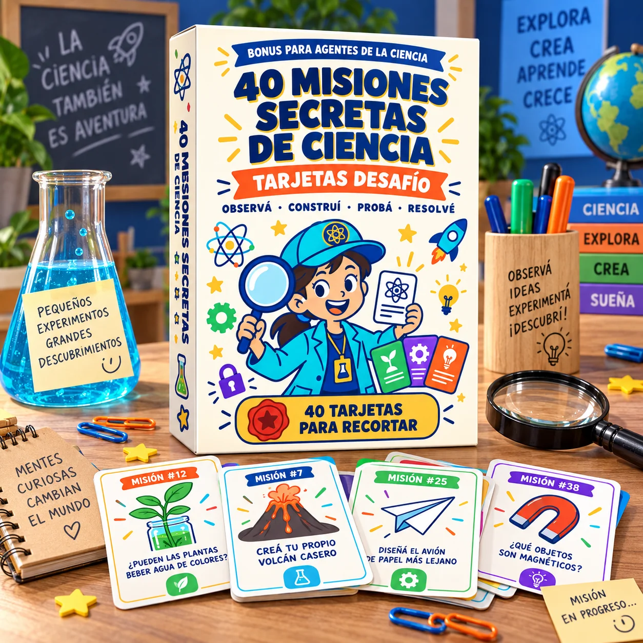 Bonus 2 — 40 Misiones Secretas de Ciencia — Tarjetas Desafío