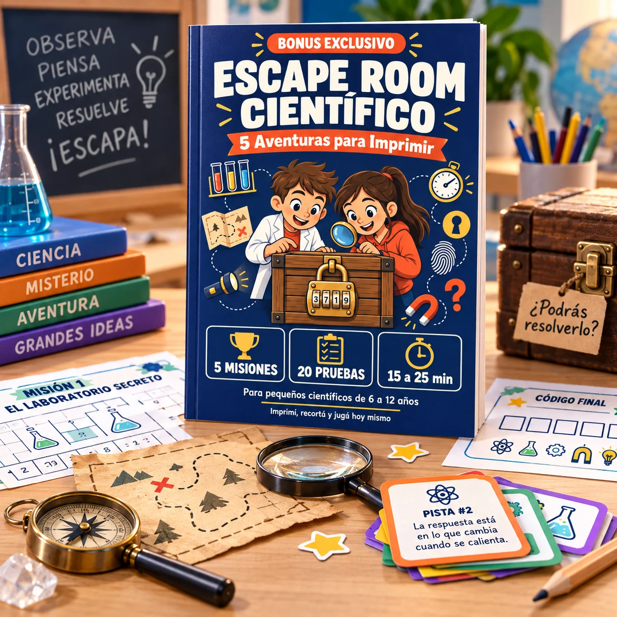 Bonus 3 — Escape Room Científico — 5 Aventuras para Imprimir